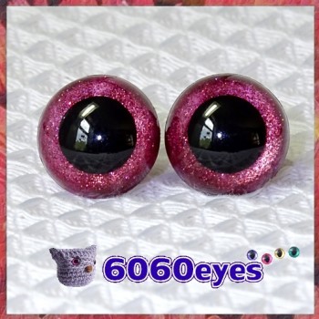 1 Pair Red Wine Glitter Hand Painted Safety Eyes Plastic eyes